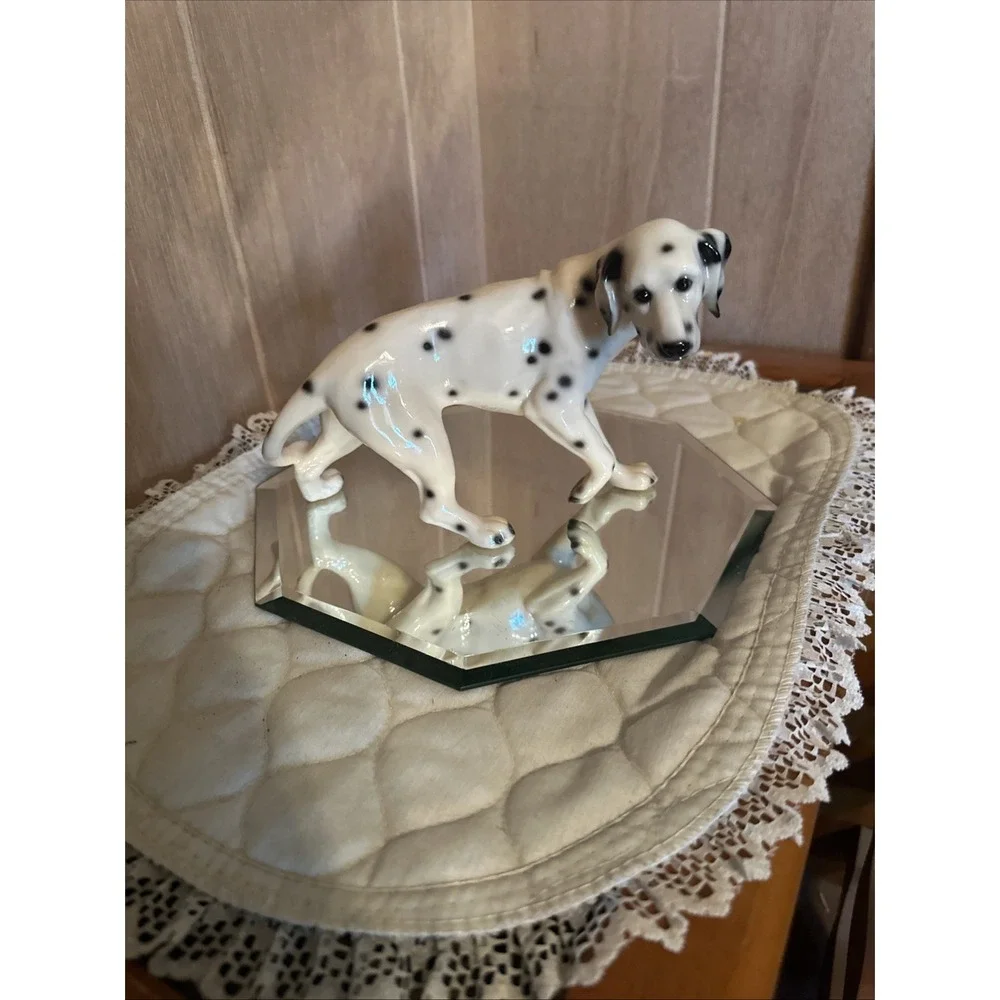 Vintage Dalmatian Spotted Dog Sad Walking Figurine Hard Plastic